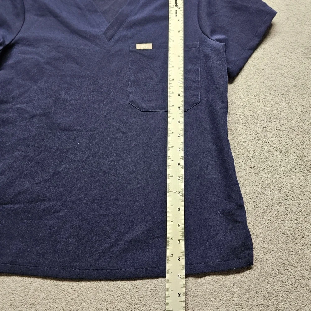 FIGS Technical Collection Navy Blue V-Neck One-Pocket Scrub Top Women's Size XS